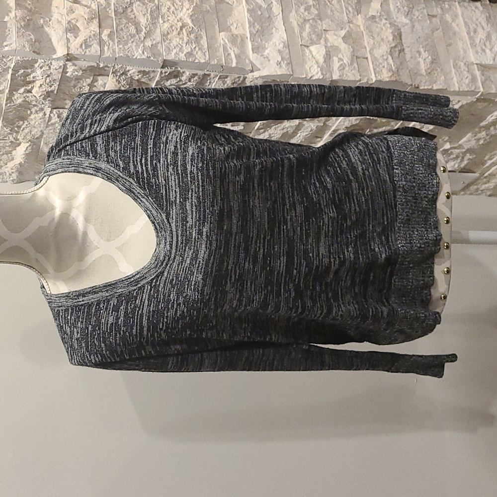 John + Jenn (anthropologie) scoop neck Heathered grey hi low sweater